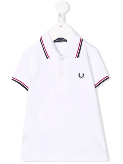 Fred Perry Babies' Embroidered-logo Polo Shirt In White