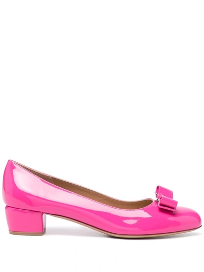 Ferragamo Vara Bow-detail Pumps In Pink