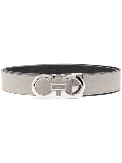 Ferragamo Gancini Buckle Belt In White