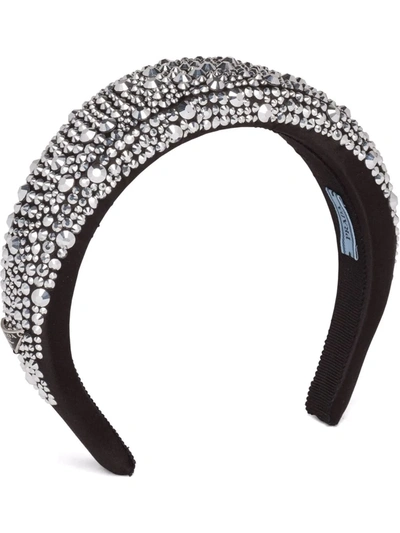 Prada Stud-embellished Headband In Schwarz