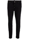 Dsquared2 Logo-patch Denim Jeans In Schwarz