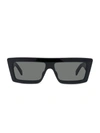 Celine Men's 57mm Flat-top Rectangular Sunglasses In Black