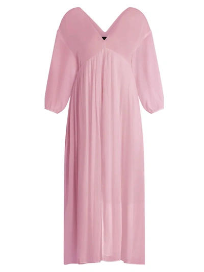Valimare Emily Crinkle Chiffon Maxi Dress In Pink