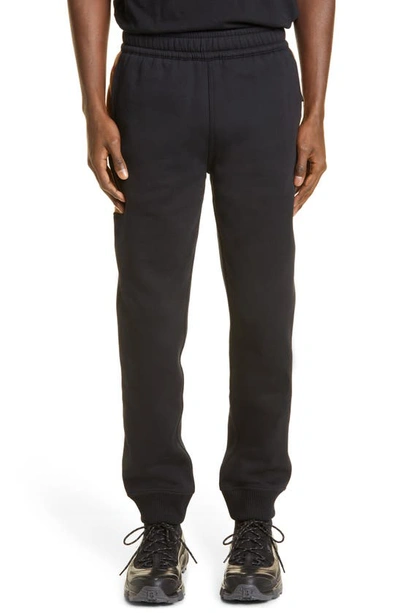 Burberry Milo Cotton-blend Jersey Track Trousers In Black