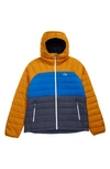 L.l.bean Beans 650 Fill Power Down Down Hooded Jacket In Nautical Navy/ Bright Bronze