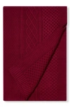 Boll & Branch Aran Knit Organic Cotton Throw Blanket In Cranberry