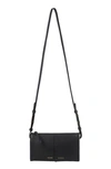 Frame Les Second Leather Wallet Crossbody Bag In Noir