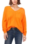 Vince Camuto Cozy Seam Sweater In Tangerine