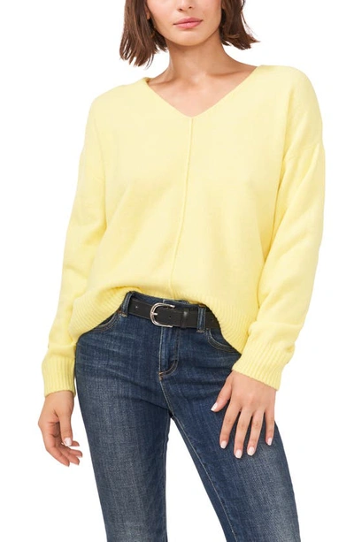 Vince Camuto Cozy Seam Sweater In Yellow Pear