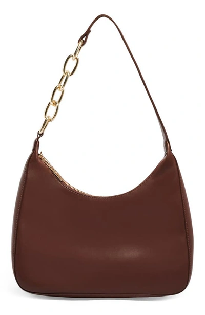House Of Want Newbie Vegan Leather Shoulder Bag In Dark Brown