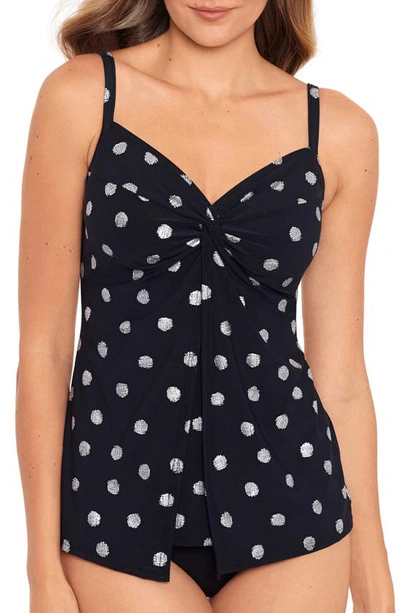 Miraclesuitr Pizzelles Love Knot Underwire Tankini Top In Black