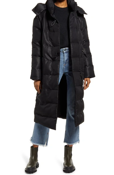 Allsaints Allana Hooded Puffer Coat In Black