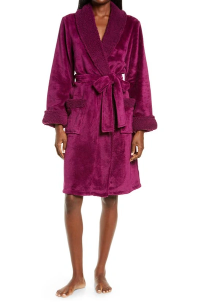 Natori Plush Fleece Robe In Jewel Violet