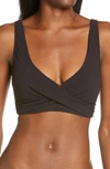 Sea Level Cross Front Multifit Bikini Top In Black