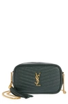 Saint Laurent Mini Lou Quilted Leather Camera Bag In New Vert Fonce