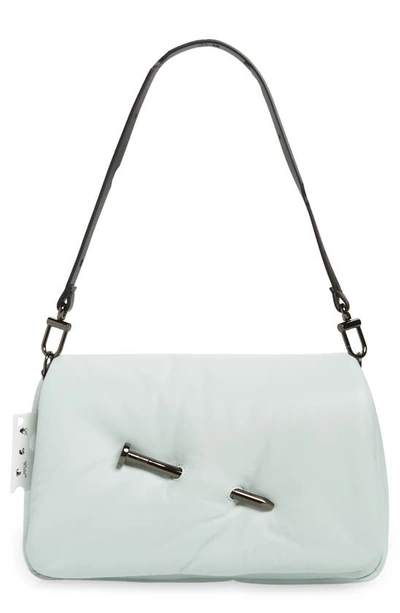 Off-white Nailed Slouchy 30 Leather Clutch In Sage
