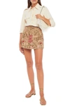 RED VALENTINO EMBROIDERED COTTON-DRILL SHORTS,3074457345627174149