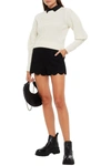 RED VALENTINO SCALLOPED WOOL-BLEND SHORTS,3074457345627173223