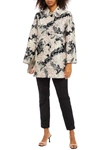 RED VALENTINO FLORAL-PRINT JACQUARD COAT,3074457345627602211