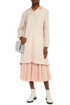 Red Valentino Paneled Metallic Shell Hooded Raincoat In Blush