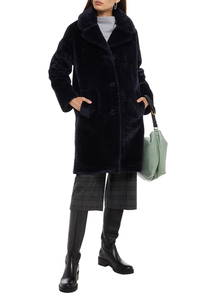 Claudie Pierlot Faux Fur Coat In Blue