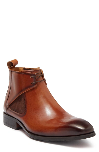 Maison Forte Falcon Plain Toe Leather Chukka Boot In Cognac
