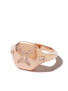 Shay 18kt Rose Gold Gemini Diamond Signet Ring In 粉色