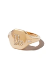Shay 18kt Yellow Gold Capricorn Diamond Signet Ring In 金色