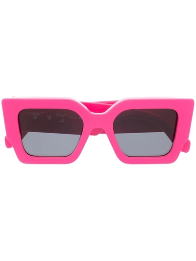 Off-white Catalina Pink Sunglasses With Logo In Fuxia