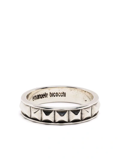 Emanuele Bicocchi Studded Band Ring In 银色