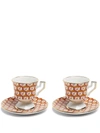 La Doublej Espresso Cup Saucers (set Of Two) In Cubi Oro