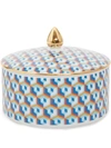 La Doublej Goodie Porcelain Jar In Cubi Blu