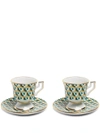 LA DOUBLEJ ABSTRACT PORCELAIN ESPRESSO CUPS (SET OF TWO)