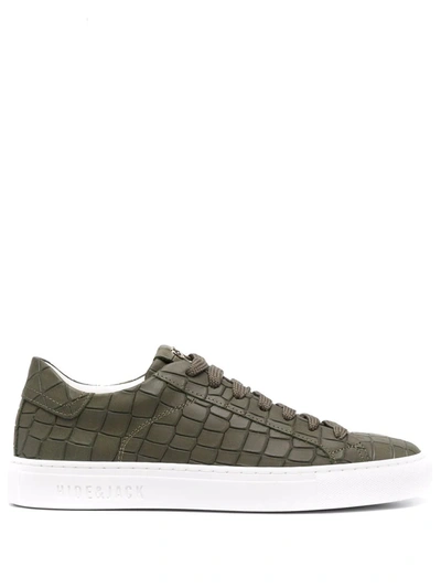 Hide & Jack Croc-effect Sneakers In Military Green