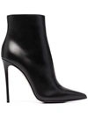 Le Silla Eva 120 High Heels Ankle Boots In Black Leather In 黑色