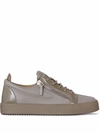 Giuseppe Zanotti Briel Side Zip Leather Low-top Sneakers In Vague Sloane