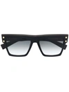 Balmain Gradient Square-frame Sunglasses In 黑色