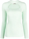 Aeron Tulane Cut Out Long Sleeve Top In 绿色