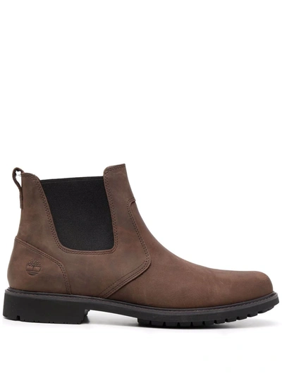 Timberland Logo-embossed Suede Chelsea Boots In 褐色