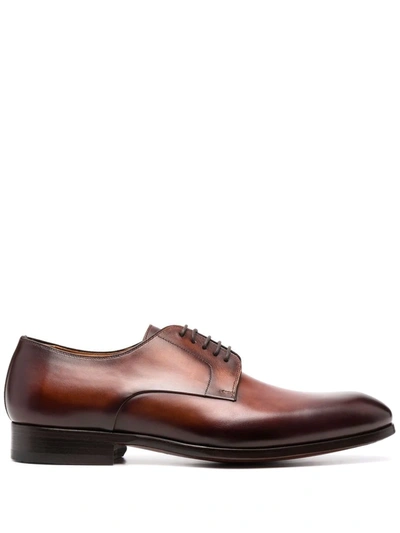 Magnanni Leather Derby Shoes In 褐色