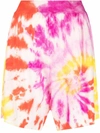 Stella Mccartney Tie-dye Cotton Shorts In Rosa
