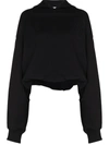 Attico Maeve Interlock Cotton Jersey Hoodie In Black