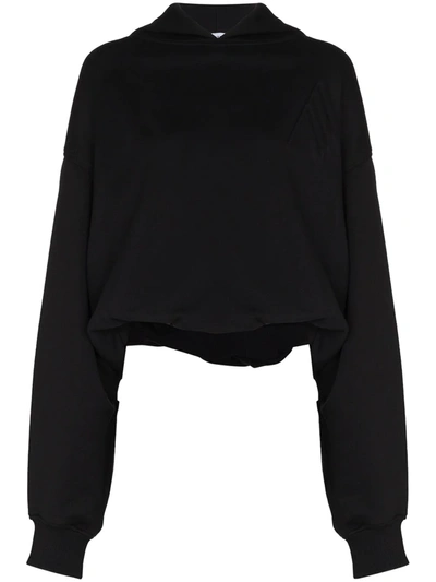 Attico Maeve Interlock Cotton Jersey Hoodie In Schwarz