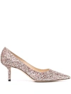 Jimmy Choo Romy 60mm Glitter-detail Pumps In Pink