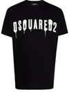 Dsquared2 Graffiti-print Paint Cotton T-shirt In In Schwarz