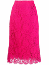 DOLCE & GABBANA LACE-PANELLED PENCIL SKIRT