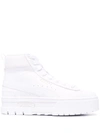 Puma Logo-print Chunky High-top Leather Sneakers In Weiss