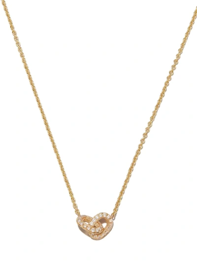 Lizzie Mandler Fine Jewelry Extra-small Linked Pendant Necklace With Two-sided Pave In Gold