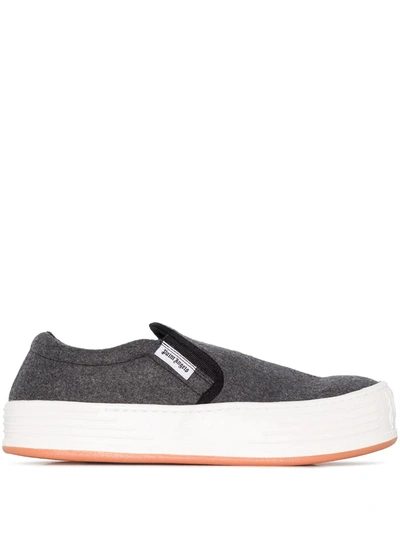 Palm Angels Slippers Snow En Feutre De Coton In Grey