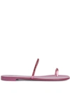 Giuseppe Zanotti Pink Crystall Flat Sandals With Rhinestone Inserts In Silver